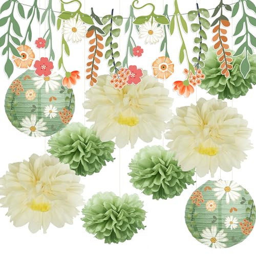 Syoulin-fiori di carta,decorazioni compleanno,addobbi battesimo,festoni addobbi compleanno, Colori naturali e tenui, adatti per decorazioni da giardino, matrimoni e feste di compleanno