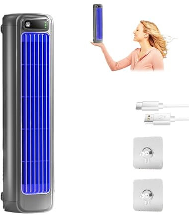 Solymall ace enfriador, migilife ace enfriador, mini aire acondicionado portatil, enfriador de aire portátil 3 velocidades, torre de aire frio, carga USB, para oficina, dormitorio, cocina (Gris)