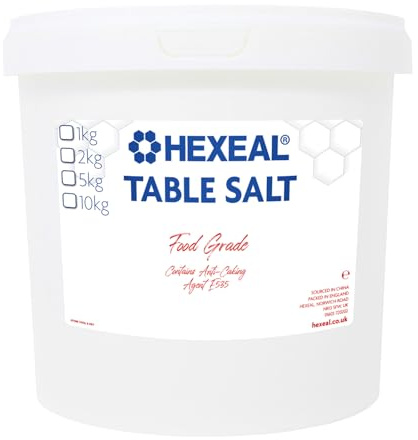 Hexeal Table Salt 5kg Bucket – Cooking and Seasoning | For Everyday Culinary Use, Enhancing Flavors in Your Favorite Dishes