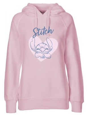 Disney Lilo und Stitch Damen Pullover und Hoodie, Rosa und Blau, Größe S bis L, Hoody, Sweatshirt, Teenager
