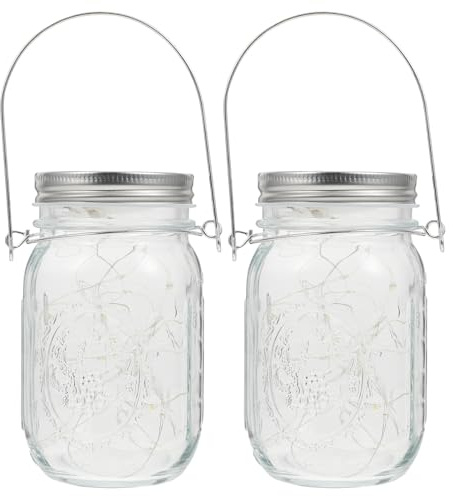 Artibetter Lampe Suspendue Décorative en Pot en Verre 2 Pièces pour Jardin et Balcon, Éclairage LED Élégant et Résistant pour Décoration Extérieure