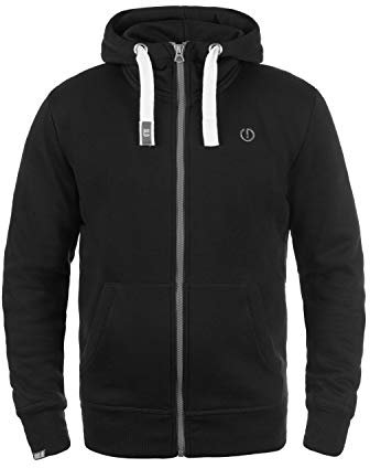 !Solid SDBenn High Neck Herren Zip-Hoodie Sweatjacke Kapuzenjacke Hoodie mit Kapuze Reißverschluss Kängurutasche Baumwollmischung Regular fit, Größe:L, Farbe:Black (9000)