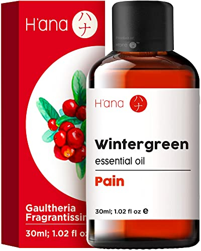 H’ana ätherisches Wintergrünöl für den Körper – 100% natürliche Aromatherapie für erfrischenden, wintergrünen, frischen und holzigen Duft – ätherisches Wintergrünöl (30 ml)