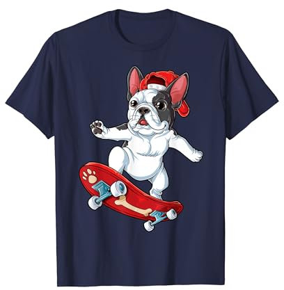 Französische Bulldogge Skateboard T shirt Skateboarding Hund T-Shirt