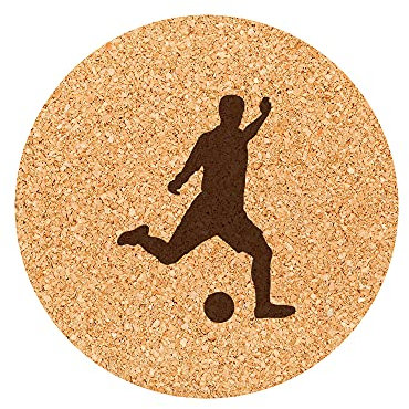 Lot de 6 Dessous de Verre en liège gravés Foot Football