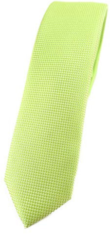 TigerTie - Corbata estrecha de diseño con lunares finos - corbata de 4,5 cm de ancho, lima, Größe: ca. Länge 150 cm, Breite 4,5 cm