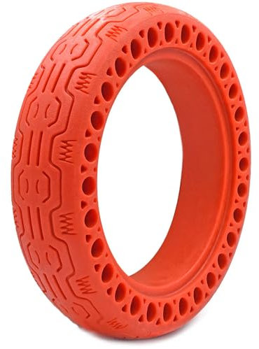 myBESTscooter - Solid Tyre For Xiaomi M365 1S Essential Pro 2 Model 3 Electric Scooter, 8.5 inch Flat Free Tire Replacement Wheel Puncture Proof Honeycomb Front/Rear (Red - 1 Tire)