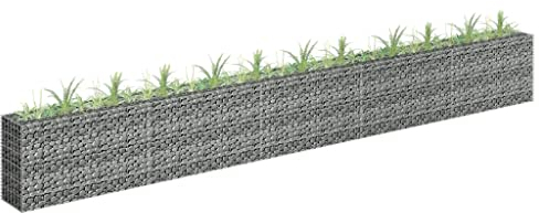 vidaXL Gabion Planter Galvanised Steel 450x30x60 cm