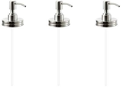 3PCS Mason Jar Soap Dispenser Lids,Cabilock Hand Soap Pump Kit,Replacement Mason Jar Pump Dispenser Lid,Rustproof Mason Jar Dispenser Lid Mason Jar Accessories Rustic Farmhouse Kitchen Counter Top