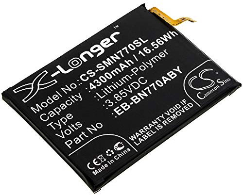 TECHTEK Batterie 4300mAh Compatible avec [Samsung] Galaxy Note 10 Lite, SM-N770F/DS, SM-N770F/DSM remplace EB-BN770ABY