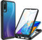 CENHUFO Cover Huawei P30 Lite, 360 Gradi Antiurto con Protezione dello Schermo Integrata Rugged Doppia Faccia Bumper Trasparente Case Fronte Retro Custodia per Huawei P30 Lite/New Edition -Nero