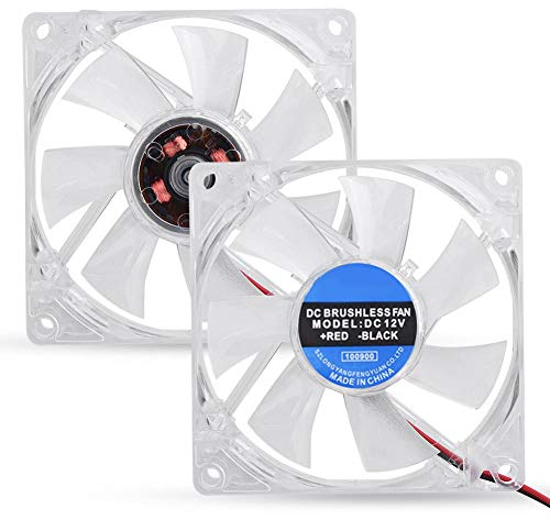 Ventilador de refrigeración de caja de PC de 80 mm con luz LED de 12 V y 4 pines, ventilador silencioso de 80 mm para juegos, ventiladores de alto flujo de aire para computadora(Azul)