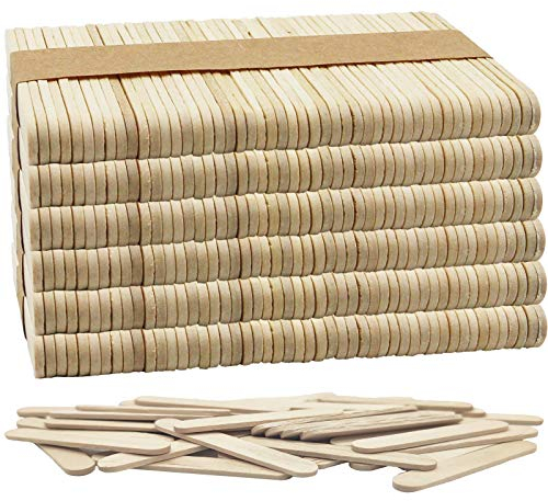 OWLKELA - 300 Stück Mini-Naturholz-Bastelstäbe, Lutscherstäbchen für Zuhause und Schule, Lutscherstäbchen, ideal für Kunst und Handarbeit, Klassenzimmer, Kunstbedarf, 6,3 cm, Holzfarbe