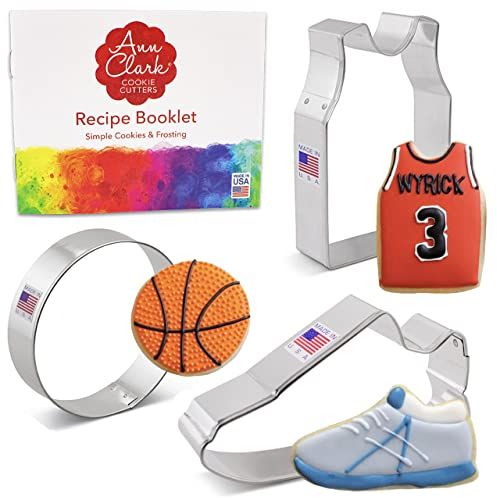 Basketball- und Volleyball-Ausstechformen, 3-teiliges Set, hergestellt von Ann Clark USA, Sneaker, Ball, Jersey