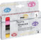 KREUL 92651 - Textil Marker Set Glitter, medium, 5 Stück, Strichstärke 2 bis 4 mm, auf Wasserbasis, halbdeckende Stoffmalstifte mit Glitzereffekt