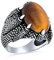 Herren Biker-Schmuck Tier Krallen Große Aussage Biker-Schmuck Oval Cabochon Braun Gestreift Tiger Eye Halbedelsteine Signet Kralle Ring Für Männer .925 Sterling Silber Handgefertigt In Der Türkei