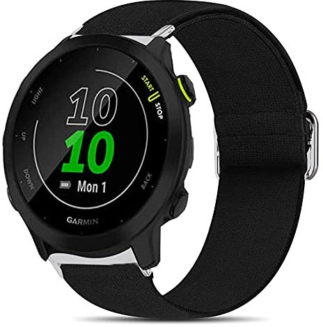 Giaogor Pulsera compatible con Garmin Forerunner 55, pulseras de tela ajustables, suave y elástica, banda de repuesto para Garmin Forerunner 55 Smartwatch