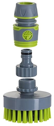 Qualtex Masterpart Hose Pipe Attachment Muddy Boot Wheels Car Tyre 3'' Cleaning Brush. Cleans mud from football boots golf shoes Wellington and all types of outdoor footwear., Grey, 10, (gdn516)