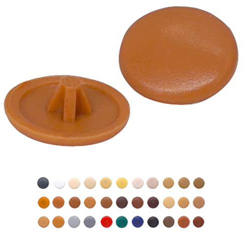 (Pack of 50 pcs) Pozi Screw Cover Caps 12 mm Diameter, Pozidriv Head Clip On Plastic Covers, Furniture Decorative Cap (50, Brown S14)