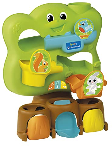 Clementoni 17687 Baby Logikspiel Lustiger Baum, farbenfrohe Kugelbahn mit DREI Kugeln, Lernspielzeug zur Entwicklung der Logik, für Kleinkinder ab 12 Monaten, Multicolour