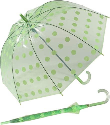 happy rain Glockenschirm transparent bunt Big Dots - grün