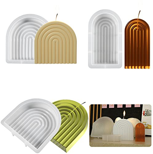 EXQULEG Silikon kerzenform Große 2 Stücke U-Form DIY Silikon Kerzen Gießform Kerzengießform DIY Kerzenherstellung Form für die Herstellung von Kerzen,Seife