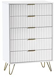 Julian Bowen Murano 5 Drawer Chest - White Chests
