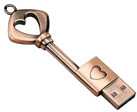 64GB USB 3.0 Flash Drive,Cute Key USB Flash Drive with Heart Shape,High Speed Up to 100MB/S Keychain exFat Thumb Drive Jump Drive Gift for Anniversary/Birthday/Photographer/Wedding