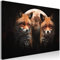 decomonkey Bilder Abstrakt Tiere 120x80 cm 1 Teilig Leinwandbilder Bild auf Leinwand Vlies Wandbild Kunstdruck Wanddeko Wand Wohnzimmer Wanddekoration Deko Natur Wildtiere Mond Fuchs