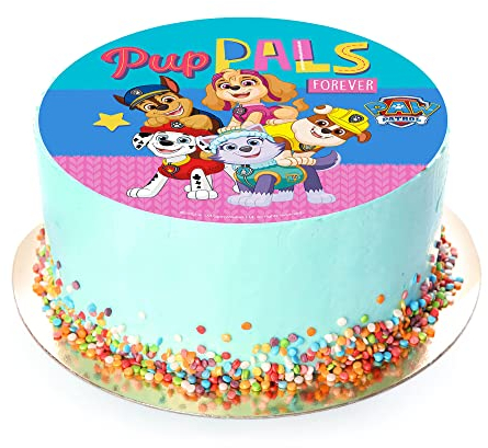 Kardasis Paw Patrol Tortenaufleger | Essbarer Aufleger für Torten und Kuchen | Tortendekoration für den Paw Patrol Themengeburtstag | 20cm