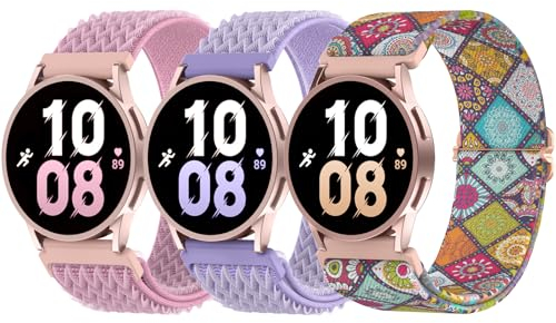 Delidigi 20mm Nylon Geflochtenes Armband Kompatibel Mit Samsung Galaxy Watch 7/6/5/4/FE 40mm 44mm, 6 Classic 43mm 47mm, 5 Pro 45mm, 4 Classic 42mm 46mm, 3 41mm, Active 2, Gear Sport