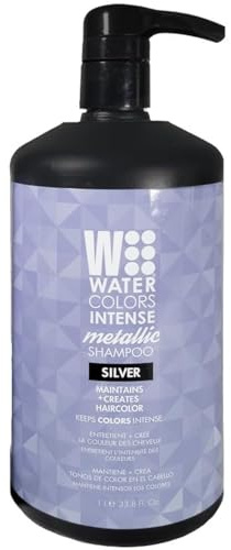Watercolors Color Depositing Hair Dye Shampoo, Intense Silver, 33.8 Fl Oz
