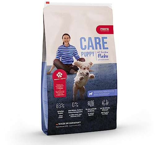 mera Care Puppy Huhn, Hundefutter für Welpen bis zum 6. Monat, mit 83% tierischen Protein, ohne Weizen, 10kg