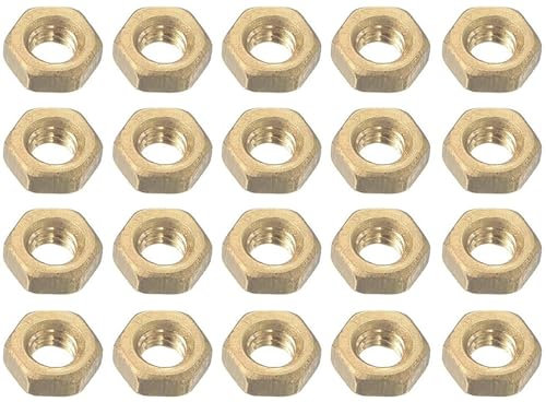 M4 Brass Hex Nuts, Coarse Thread Hexagon Machine Screw Nut, High-Strength Metal Hexagonal Machine Nuts, 4mm Thread Inner Diameter, 100PCS