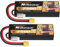 Nihewo 2Packs 2S Lipo Akku, 7,4V 7500mAh RC Akku 100C Hartschale Lipos XT60 Stecker Kompatibel mit 1/8 1/10 RC Car Truck Truggy Fahrzeugen Panzerboot Flugzeugmodellen