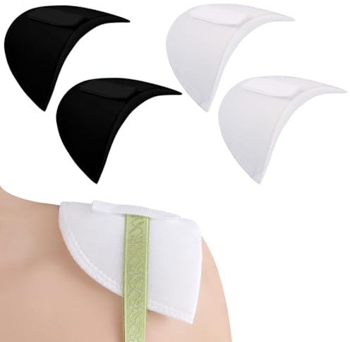 NHPY 4 Paar Schulterpolster Damen, Schulterpolster selbsthaftend,Shoulder Pads Schaum für Damen und Herren Blazer Jacken Anzug Mäntel Sakkos Kleid Kleidung Nähen Zubehör