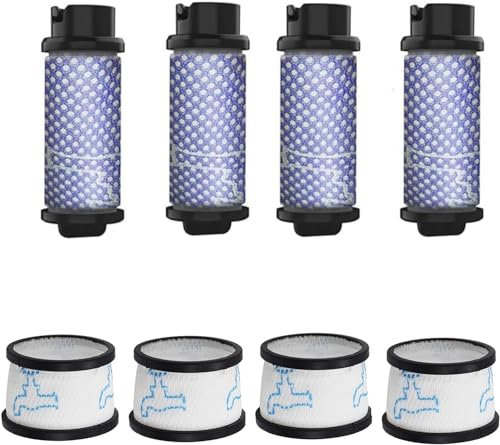 YUETTYY 1/2/4/6 Filter-Set, waschbare und wiederverwendbare Filter, Ersatzteile für INSE N5 S6 S6P S600 schnurlosen Staubsauger inkl. Primärfilter und Sekundärfilter (4 Set)