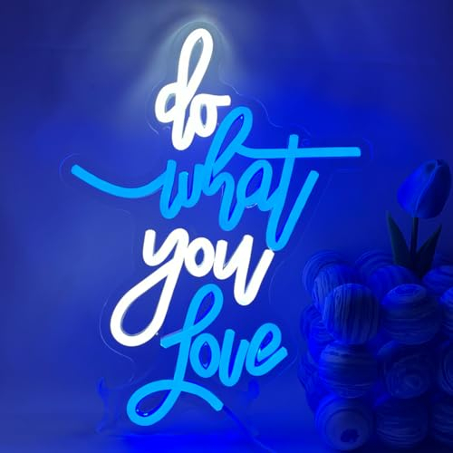 UExnkj-Y Do What You Love Leuchtreklamen LED Wörter Neonlicht Wand LED Neon Sign USB Neonlicht für Schlafzimmer Bar Hochzeit Geburtstagsfeier Valentinstag Weihnachts Geschenk