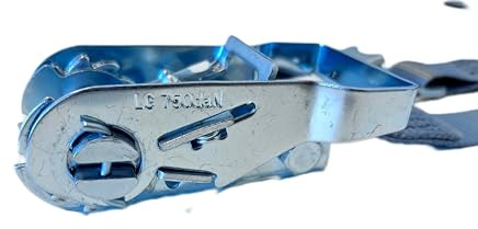 FLEXMO | Spanngurte 2 teilig grau | Länge 3,6 m | LC 750/1500 daN | Ratschengurt mit Flachhaken für Stäbchenzurrschiene | 25 mm Gurtbreite | Qualität von KÖGL (6)
