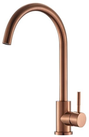 Reginox Taravo CP Single Lever Swan Neck Copper Kitchen Mixer Tap