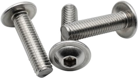 Vis Allen Tete Bombee M6 x 50mm : 20 Pcs Visserie Inox A2 pour Ecrou Rondelle | 6 Pans Creux a Embase | Vis Tete Ronde avec Collerette - ISO 7380-2 | PROTORX