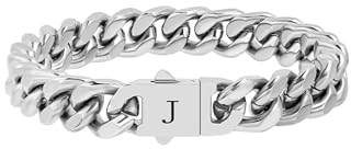 HAYOUWAY Armband Herren Silber mit Buchstaben Edelstahl, Herren Armband Damen Panzerkette Armbänder für Herren mit Gravur A-Z Personalisierte Vatertag Geschenke für Papa Männer Freund Geburtstag