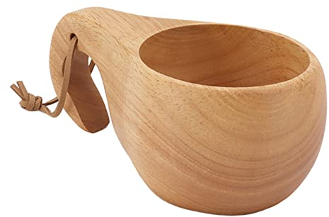 Tazza Finlandese in Acacia Pratica Tazza da Caffè in Legno con Manico, Tazza da Latte da Ufficio, Tazza da Acqua Per Caffè, Tè E Latte.