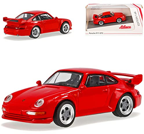 Porsche 911 993 GT2 Coupe Rot 1993-1998 1/64 Schuco Modell Auto
