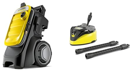 Kärcher Hochdruckreiniger K 7 Compact, Druck & Flächenreiniger T-Racer T 7 Plus (Spritzwasserschutz, für große Flächen, Zwei Flachstrahldüsen, Handgriff für senkrechtes Arbeiten, Powerdüse, Spüldüse)