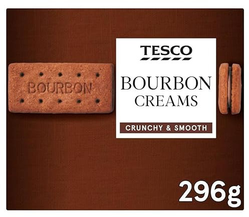 Bourbon Creams Biscuits (296G X 12) | Premium product | CRUNCHY & SMOOTH Carefully baked to a classic recipe with a smooth chocolatey filling | classic recipes