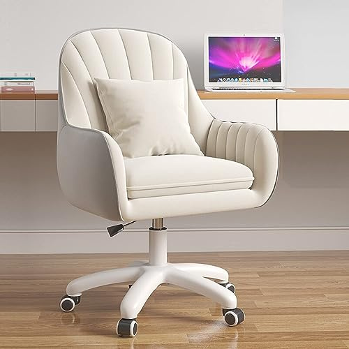 HDHNBA Sedia da ufficio carina - Sedia da lavoro regolabile, moderna e confortevole, girevole a 360°, schienale medio, adatta per l'ufficio domestico e il soggiorno