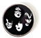 Kiss rock band lapel pin badge metal. 2.5cm (approx 1 inch) size. A great gift for fans.