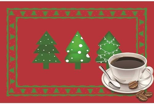 hfdch Abtropfmatte Geschirr Grüner Weihnachtsbaum Abtropfmatte Geschirr,Super Saugfähige Unterlage,Saugstarke Trockenmatte Für Kaffeemaschine,Küche,Spüle,Napfunterlage Katzen Napfunterlage Hund