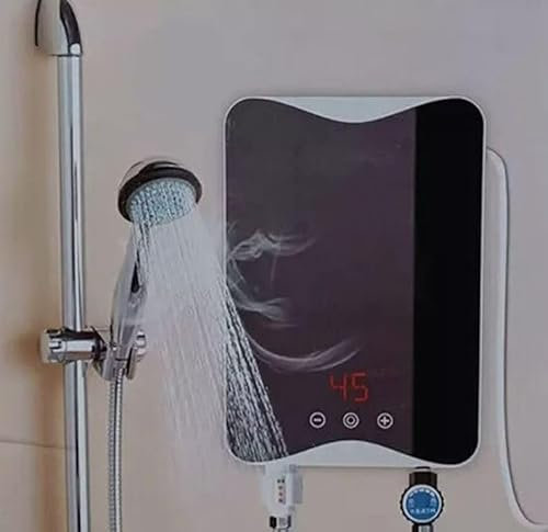 Scalda acqua Istantaneo Elettrico 5500W LED Schermo Controllo a sfioramento 30-55℃ Con Soffione Doccia Acqua Calda Per Cucina Bagno Toilette ecc..
